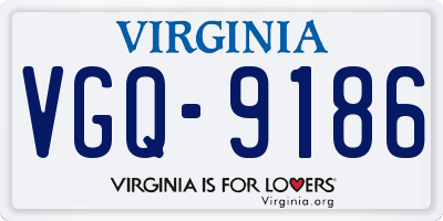 VA license plate VGQ9186