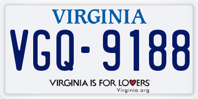 VA license plate VGQ9188