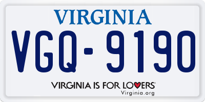 VA license plate VGQ9190