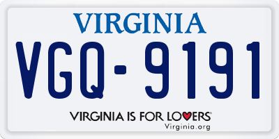 VA license plate VGQ9191