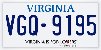 VA license plate VGQ9195