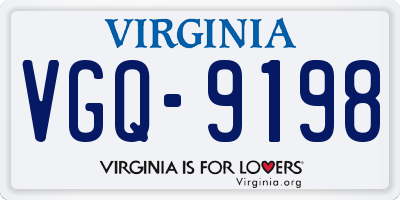 VA license plate VGQ9198