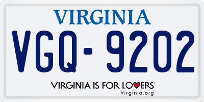 VA license plate VGQ9202