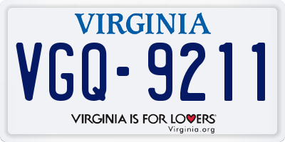 VA license plate VGQ9211