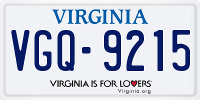 VA license plate VGQ9215