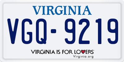 VA license plate VGQ9219