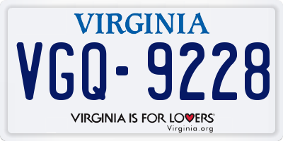 VA license plate VGQ9228