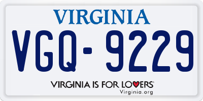 VA license plate VGQ9229
