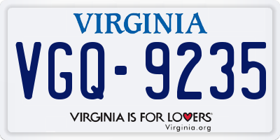 VA license plate VGQ9235