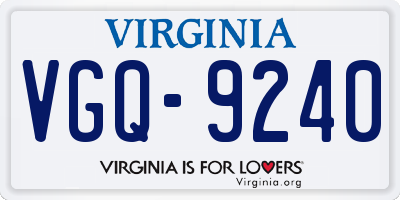 VA license plate VGQ9240