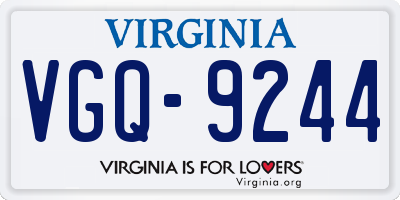 VA license plate VGQ9244