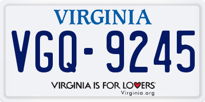 VA license plate VGQ9245