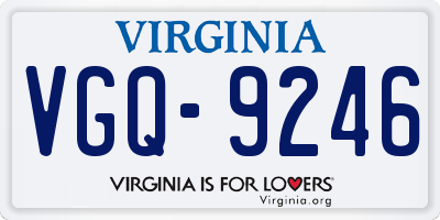 VA license plate VGQ9246