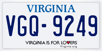 VA license plate VGQ9249