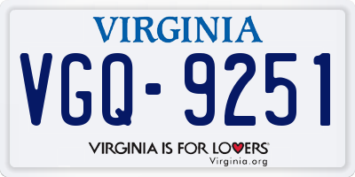 VA license plate VGQ9251