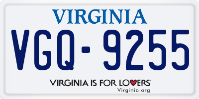 VA license plate VGQ9255