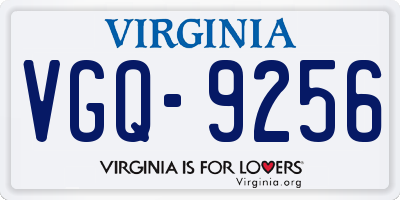 VA license plate VGQ9256
