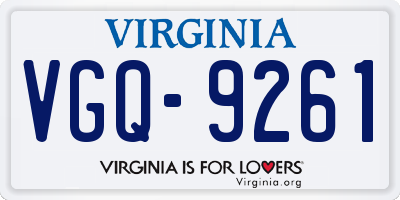 VA license plate VGQ9261