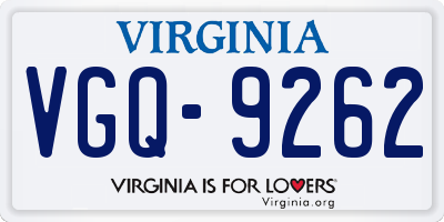 VA license plate VGQ9262