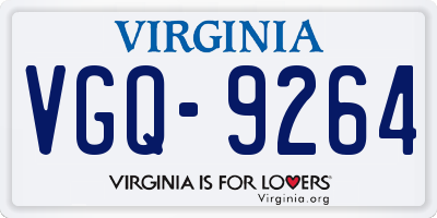 VA license plate VGQ9264