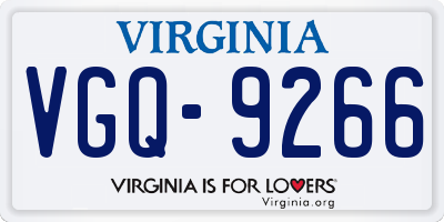 VA license plate VGQ9266