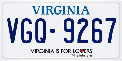 VA license plate VGQ9267
