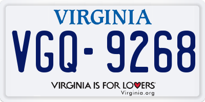 VA license plate VGQ9268
