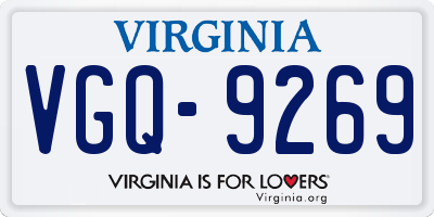 VA license plate VGQ9269