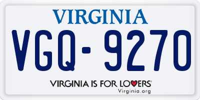 VA license plate VGQ9270