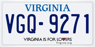 VA license plate VGQ9271