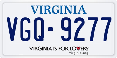 VA license plate VGQ9277