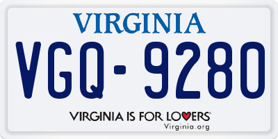 VA license plate VGQ9280