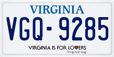 VA license plate VGQ9285
