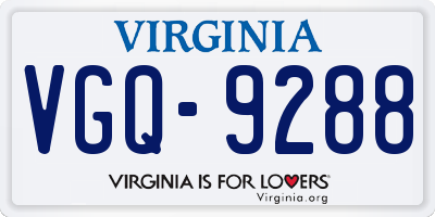 VA license plate VGQ9288