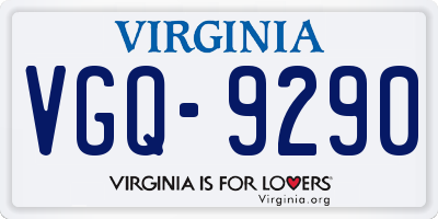 VA license plate VGQ9290