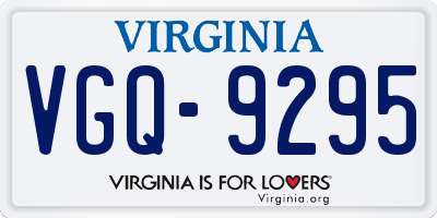 VA license plate VGQ9295