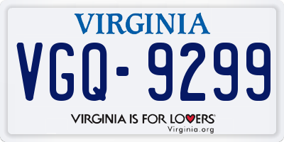VA license plate VGQ9299