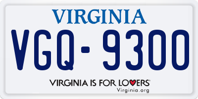 VA license plate VGQ9300