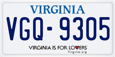 VA license plate VGQ9305