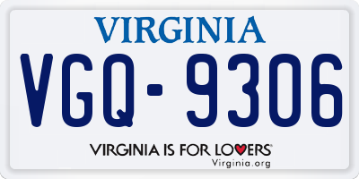 VA license plate VGQ9306