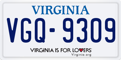 VA license plate VGQ9309