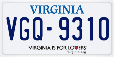 VA license plate VGQ9310