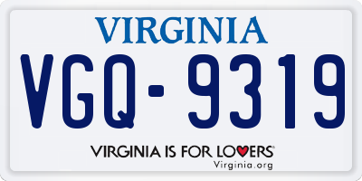 VA license plate VGQ9319