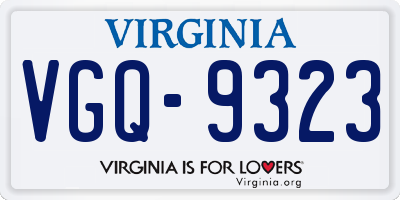 VA license plate VGQ9323