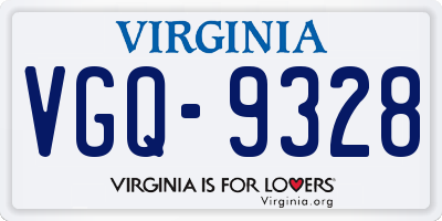 VA license plate VGQ9328