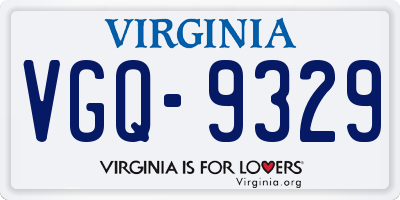 VA license plate VGQ9329