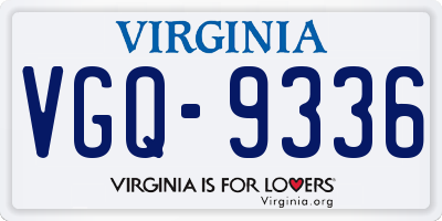 VA license plate VGQ9336
