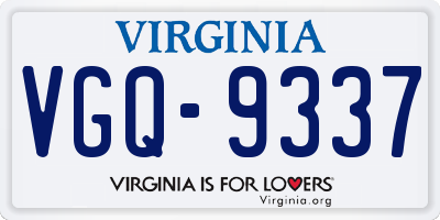 VA license plate VGQ9337