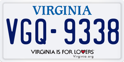 VA license plate VGQ9338