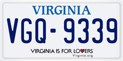 VA license plate VGQ9339
